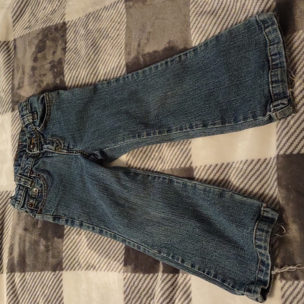 Girls Disney adjustable distressed jeans, size 4